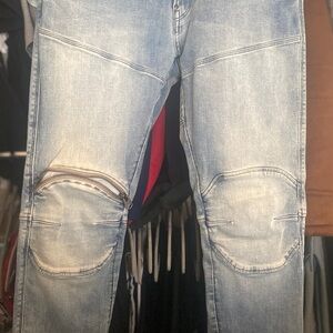 Men's G-Star RAW Light Blue Jeans with Knee Zipper